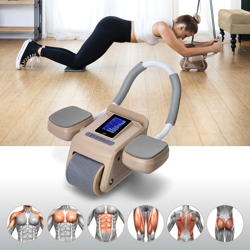 Automatikus hasizom-gyakorló kerék kijelzővel HMS KA08 barna színben 15