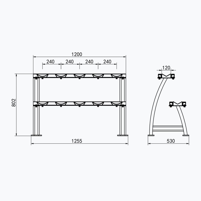 HMS súlyzó állvány STR38 fekete 5