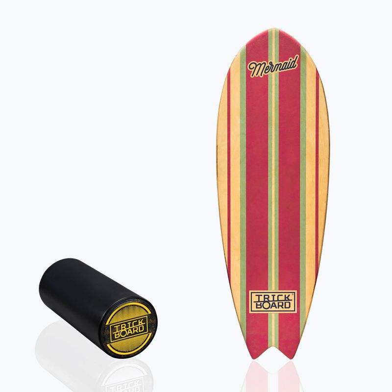 Trickboard Fish Mermaid piros-barna egyensúlyozó tábla görgővel TB-17360 6