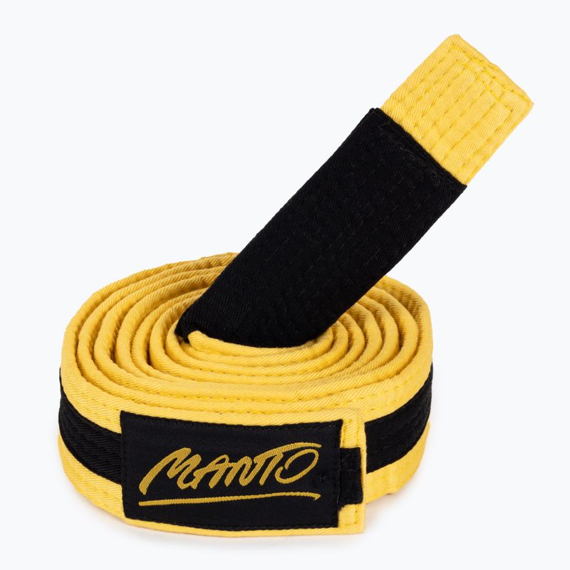 BJJ öv gyerekeknek MANTO Tag sárga, fekete sávval MNA867_YEL/BLK_M0 3
