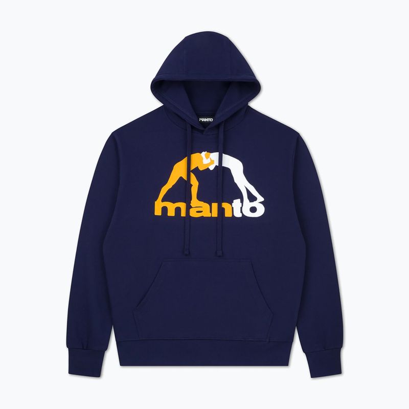 Férfi pulóver MANTO Logo Hoody sötétkék
