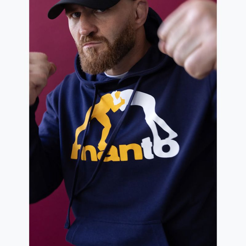 Férfi pulóver MANTO Logo Hoody sötétkék 4