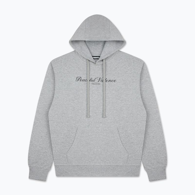 Férfi pulóver MANTO Peaceful Violence Hoody szürke 4