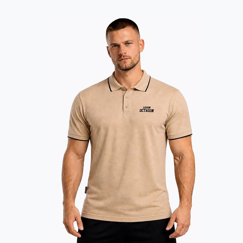 Férfi póló Octagon Legion Tipped HFT Polo beige