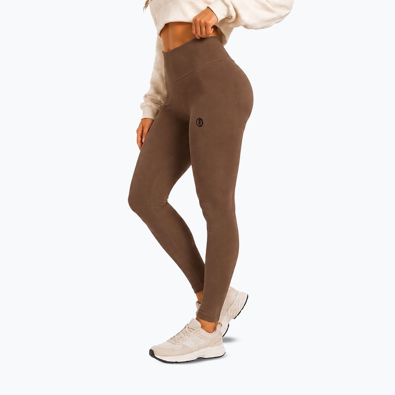 Női edzőleggingsek Octagon Legion Ribber brown 4