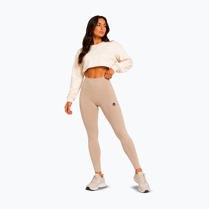 Női edzőleggingsek Octagon Legion Ribber beige 2