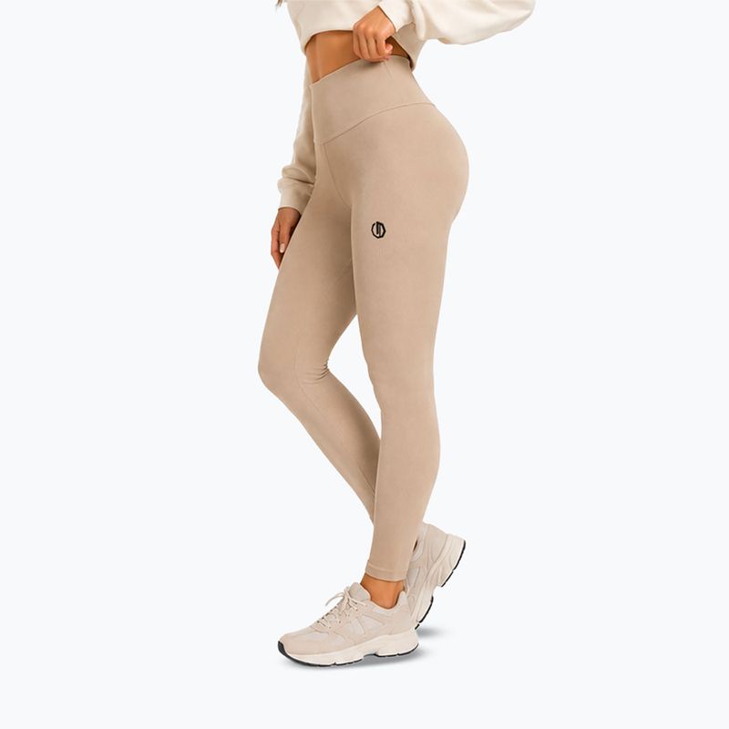 Női edzőleggingsek Octagon Legion Ribber beige 4