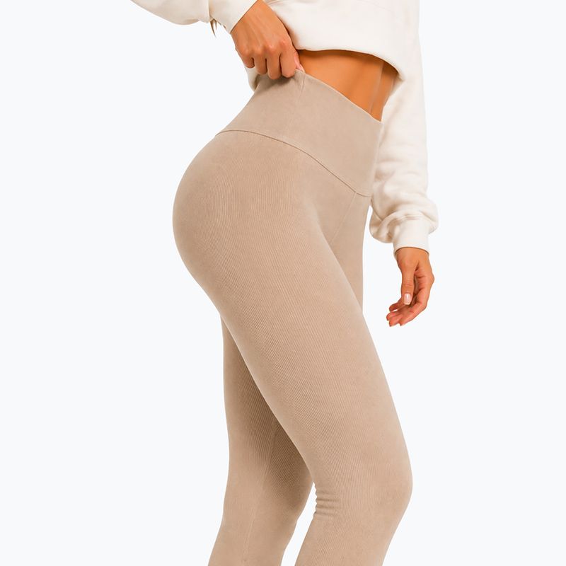 Női edzőleggingsek Octagon Legion Ribber beige 5
