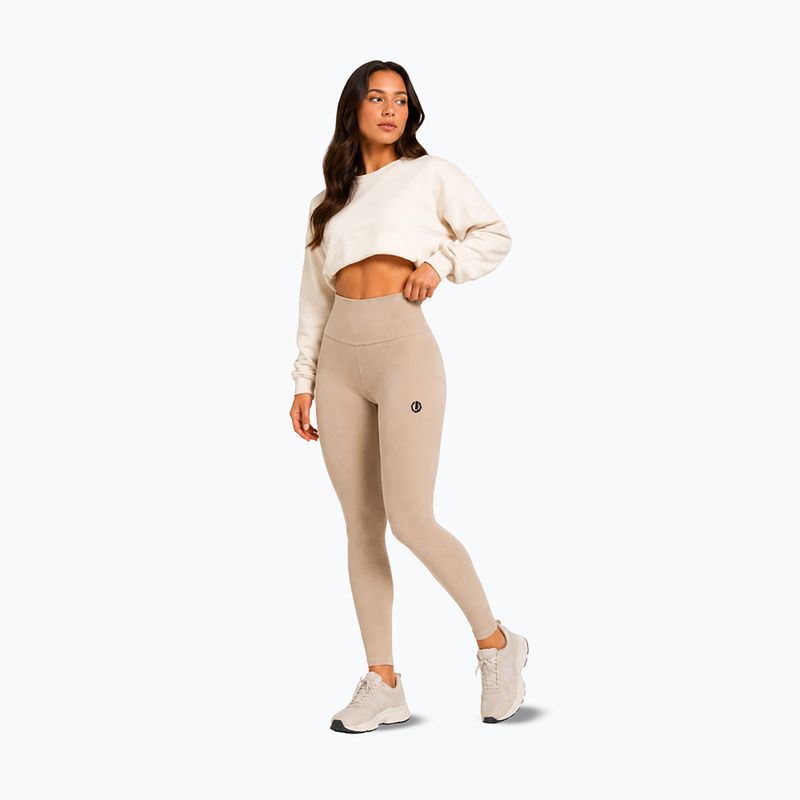 Női edzőleggingsek Octagon Legion Ribber beige 6