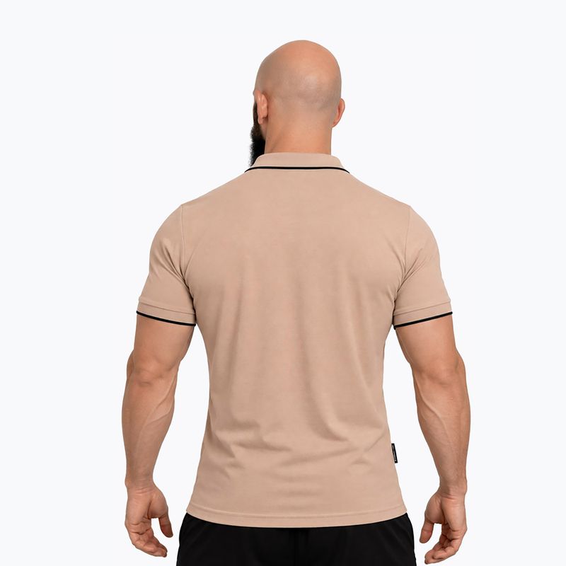 Férfi póló Octagon Legion Tipped Small Logo 3D Polo beige 2