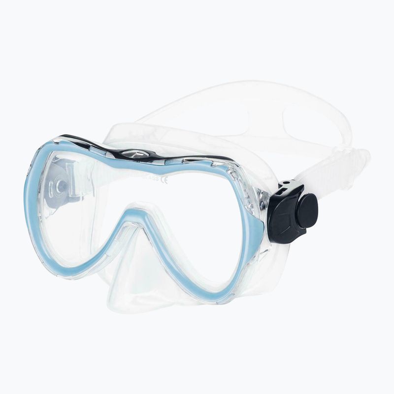 AQUA-SPEED Enzo + Evo gyermek snorkeling szett maszk + snorkel + táska világoskék 2