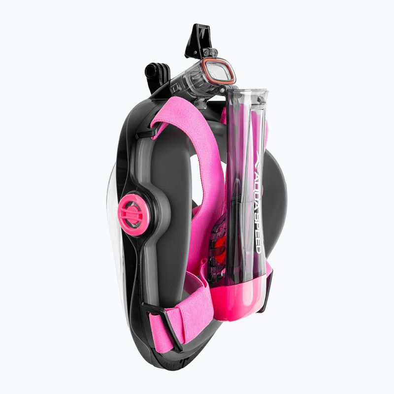 AQUA-SPEED Spectra 2.0 teljes arcú maszk snorkelinghez fekete/rózsaszín 5