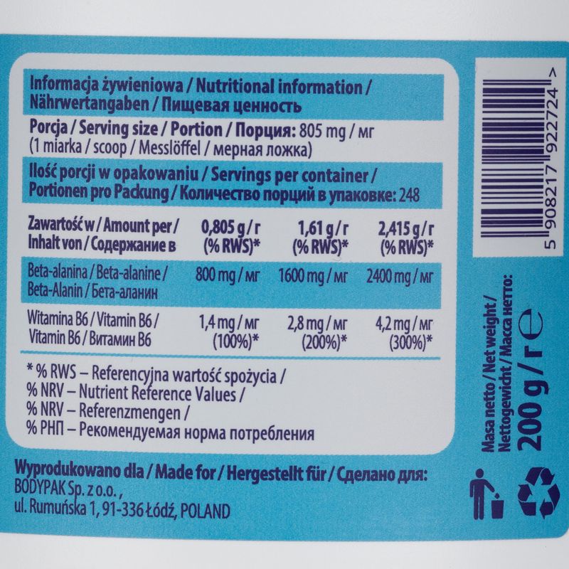 Booster 6PAK béta-alanin 200g PAK/134 3