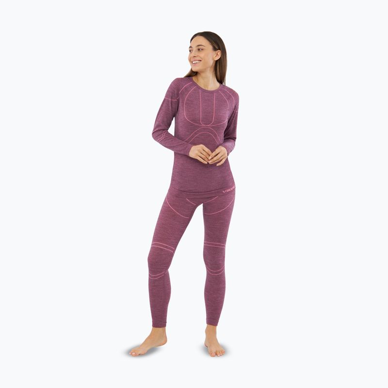 Női thermo fehérnemű szett Viking Lan Pro claret/light pink 4