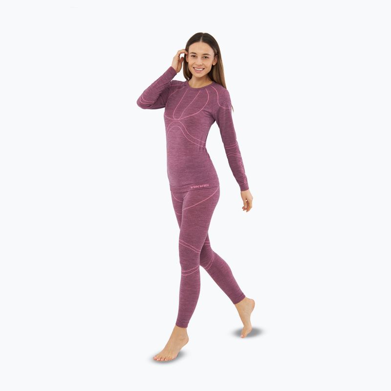 Női thermo fehérnemű szett Viking Lan Pro claret/light pink 5
