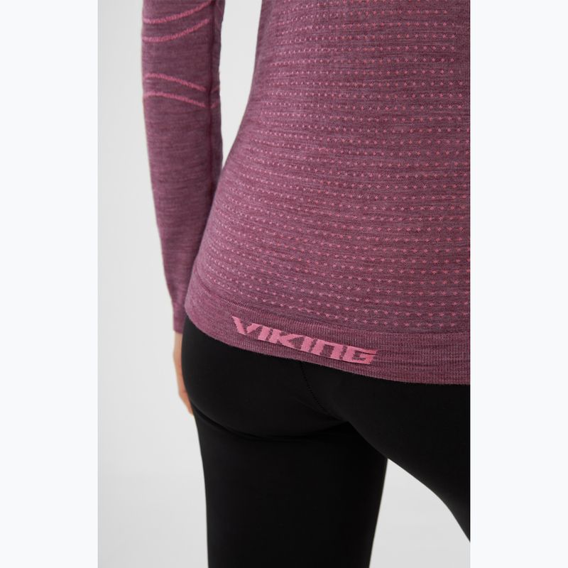 Női termoaktív felső Viking Lan Pro claret/light pink 6
