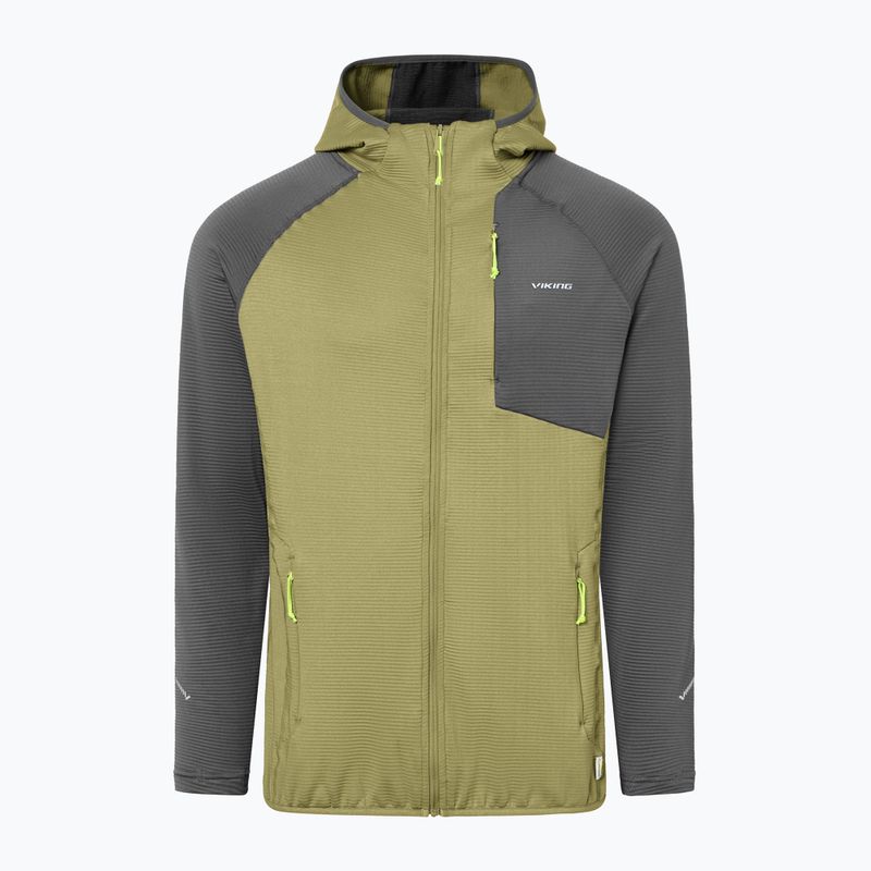 Férfi trekking pulóver Viking Birger Hoodie olive/dark grey 7