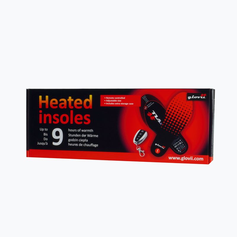 Glovia GW2 fűthető sícipőbetétek távirányítóval fekete színben 13