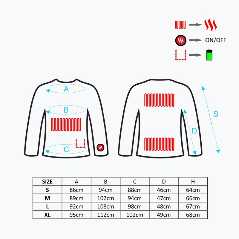 Glovii GJ1 fűthető melegített pulóver fekete 10