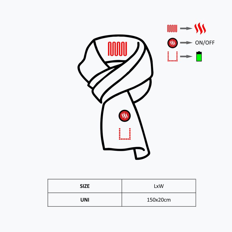 Glovii GA1G Fűthető sál szürke 9