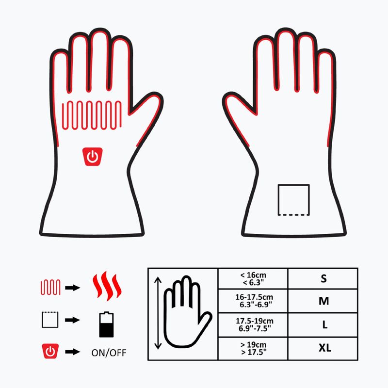 Glovia GS9 fűthető síkesztyű fekete 14