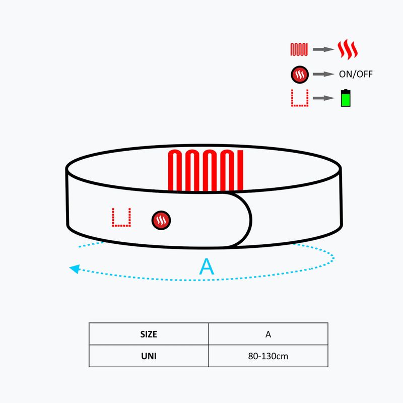 Glovii GB1U fűthető öv USB bemenettel, szürke 10