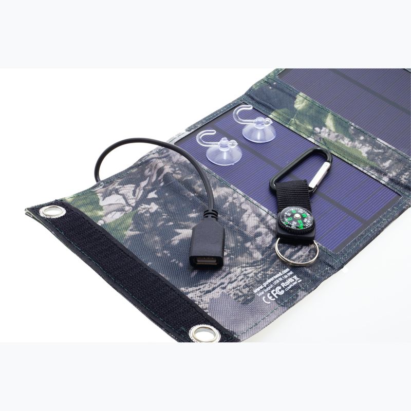 PowerNeed ES-6 9W-os napelemes panel fekete 2