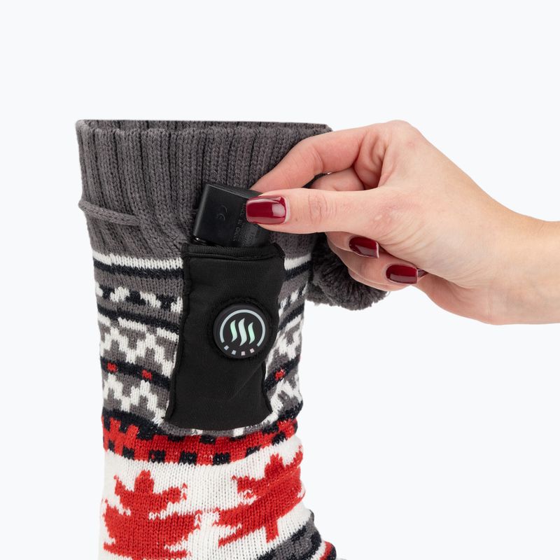 Glovii GOB fehér/piros/szürke fűthető mamusz 2x 3350mAh akkumulátor, USB töltőkábel 5