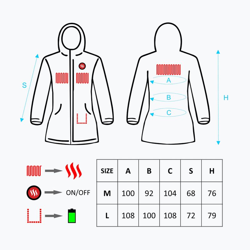 Glovii GTFG női fűthető kabát fekete 9