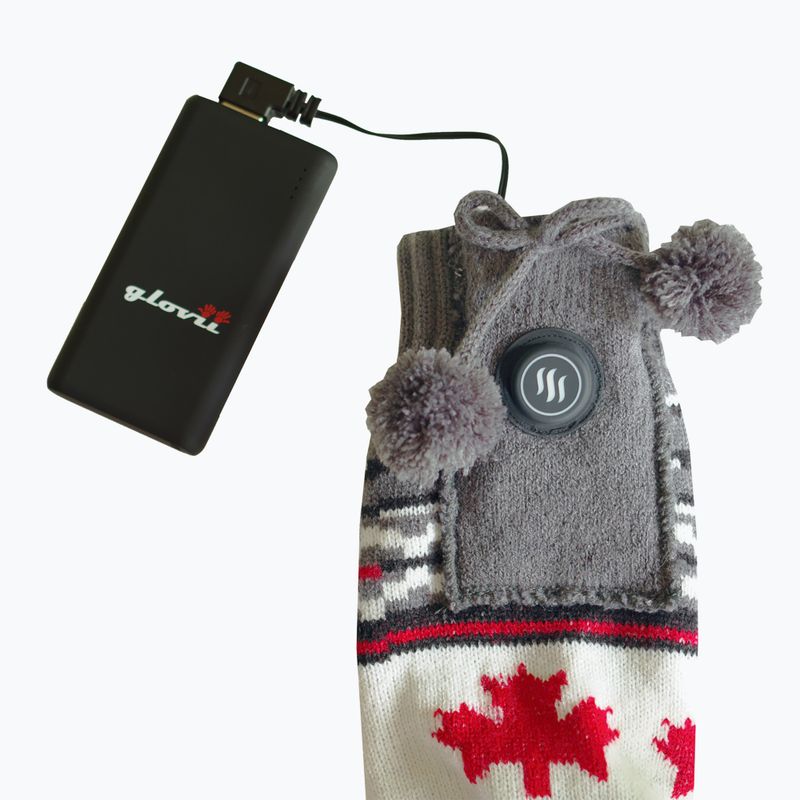 Glovii GQ4 fehér/piros/szürke fűthető papucs zoknival 7