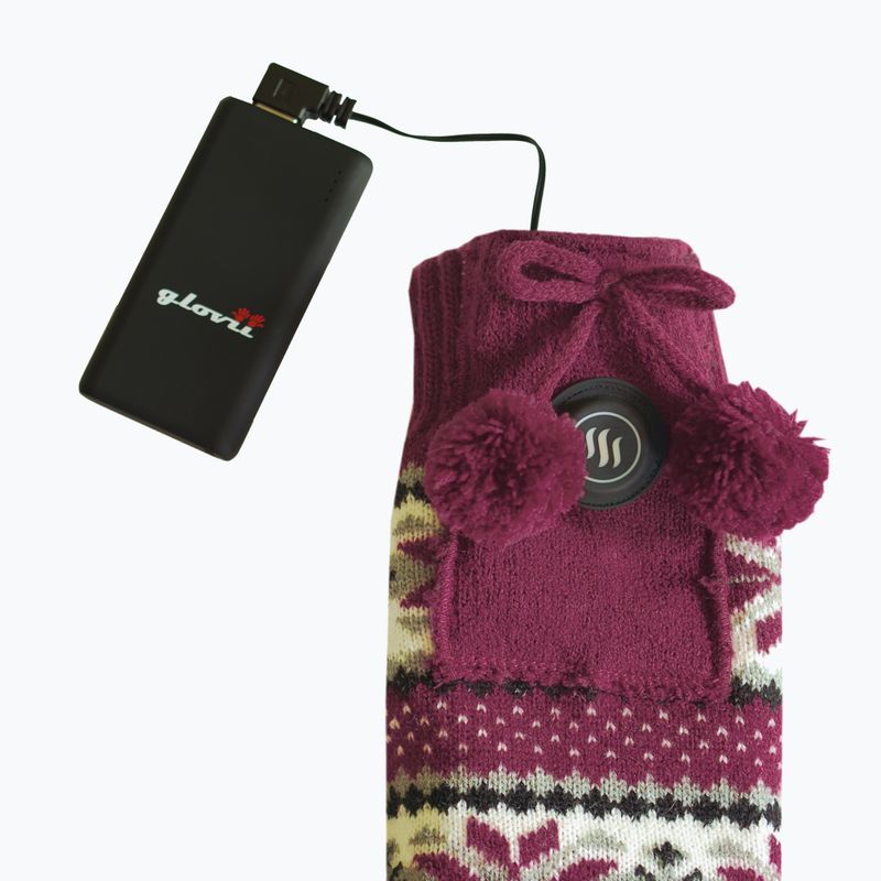 Glovii GQ5 fehér/piros/szürke fűthető papucs zoknival 7