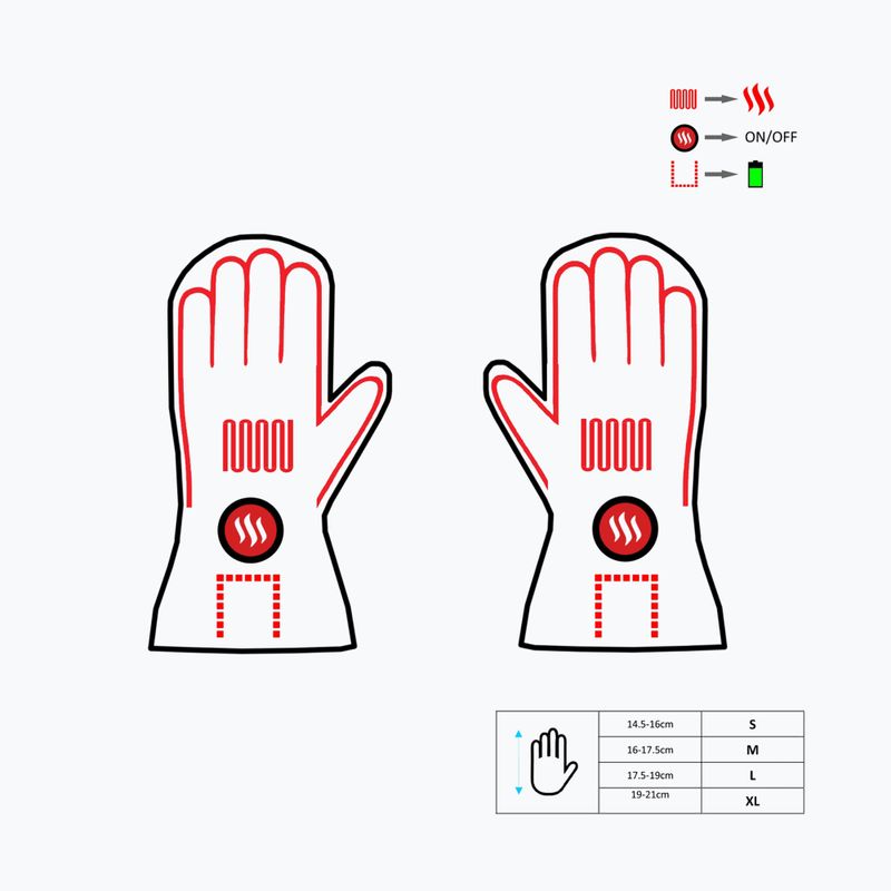 Glovia GS21 fekete 2 az 1-ben szigetelt fűthető kesztyű 10