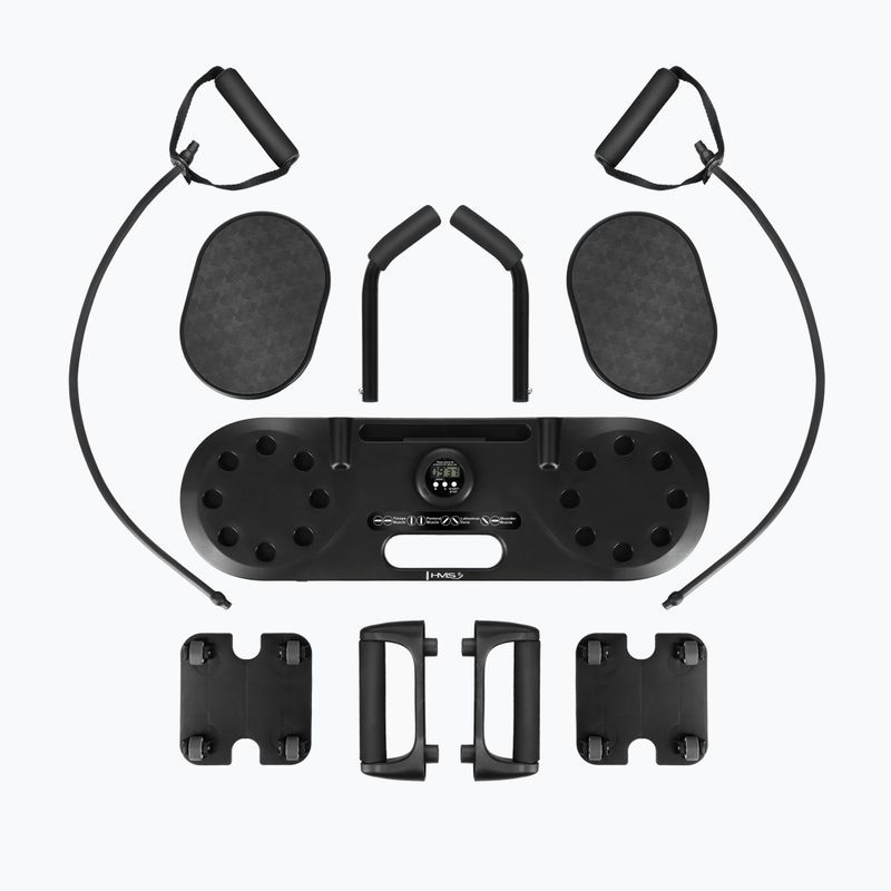 Multifunkciós deszka HMS DBP02 for abdominal muscle exercises and push-ups with straps 3w1 black 2