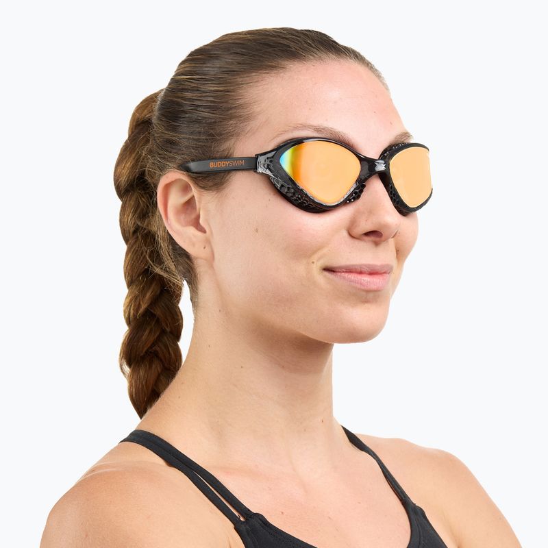 BuddySwim OzeanX Mirror fekete/narancs úszószemüveg 6