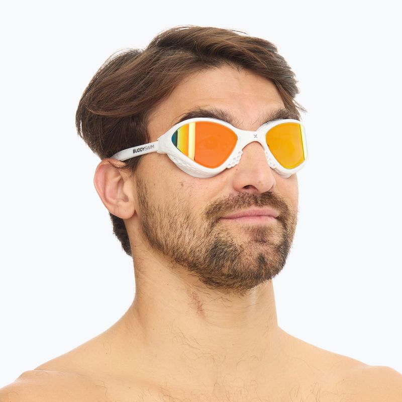 BuddySwim OzeanX Mirror fehér/narancs úszószemüveg 2