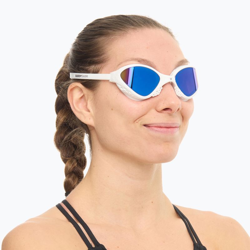 BuddySwim OzeanX Mirror fehér / kék úszószemüveg 6