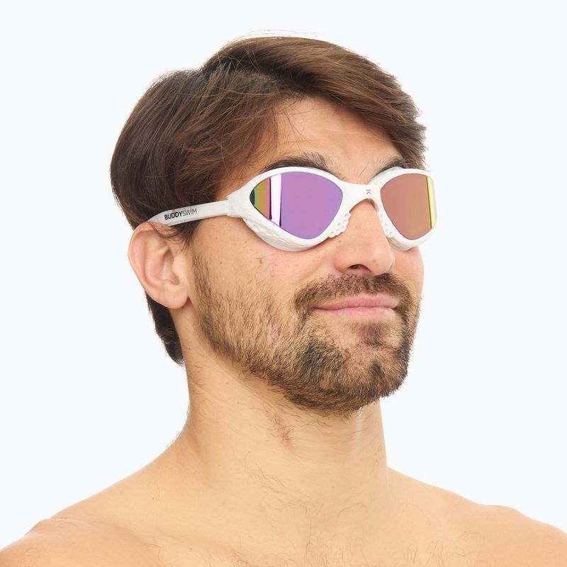 BuddySwim OzeanX Mirror fehér / irídium úszószemüveg 3