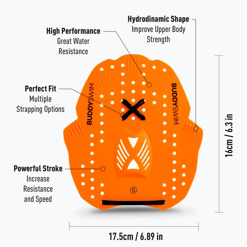 Úszólapátok BuddySwim Power Paddle orange 2