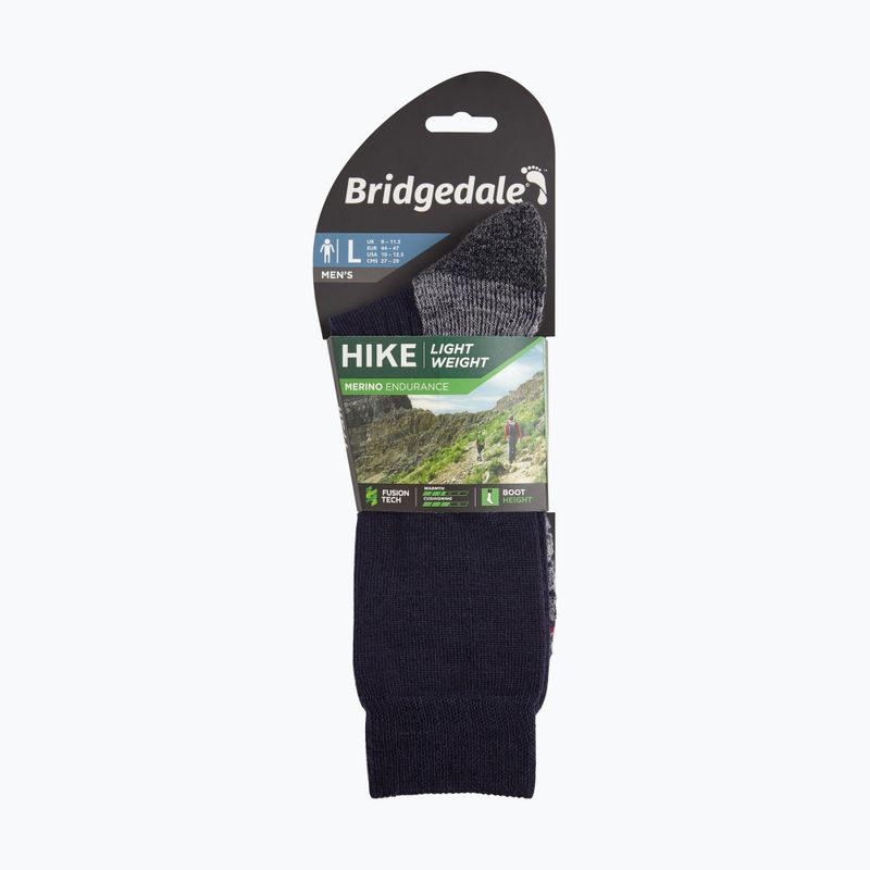 Férfi zokni Bridgedale Lightweight Merino Performance Boot Original navy/grey 4