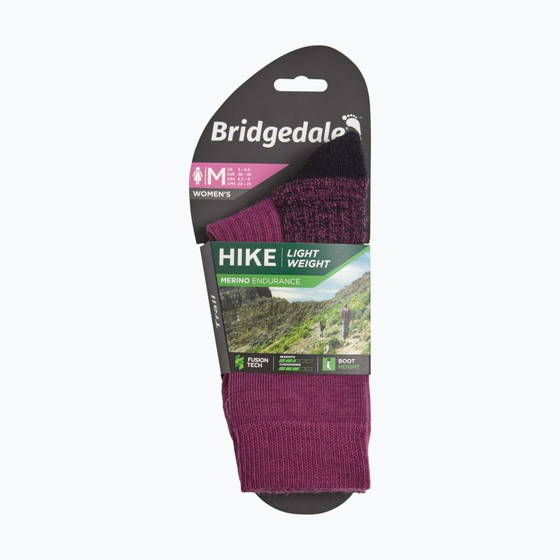 Női zokni Bridgedale Lightweight Merino Performance Boot Original berry 4