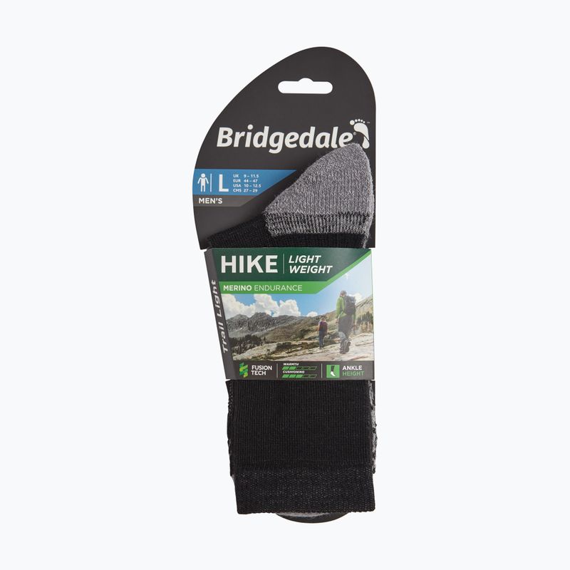 Férfi zokni Bridgedale Lightweight Merino Performance 3/4 Crew Original black/silver 4