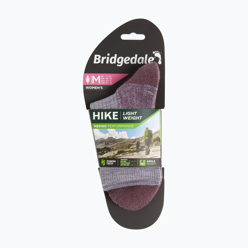Női zoknik Bridgedale Lightweight Merino Performance 3/4 Crew Original heather/damson 4