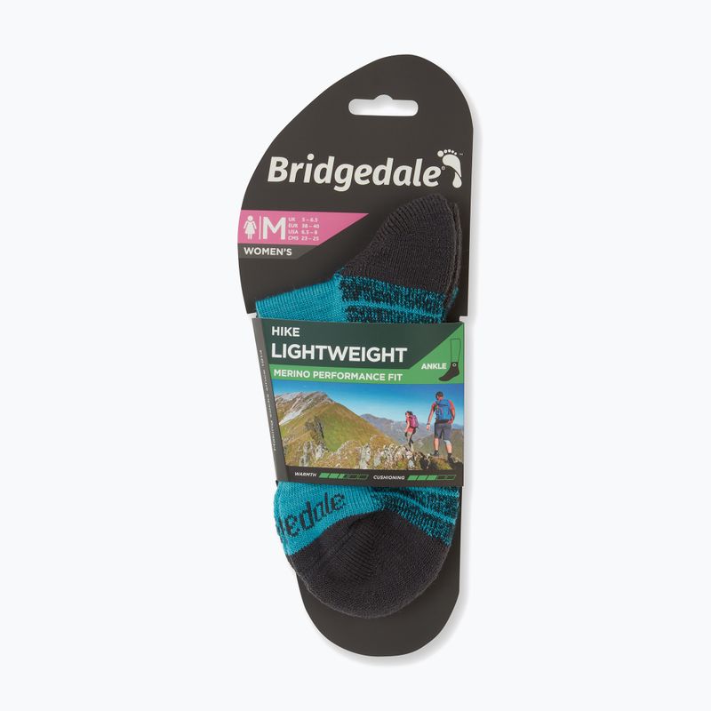 Női zokni Bridgedale Hike Lightweight Performance Ankle turquoise/navy 3