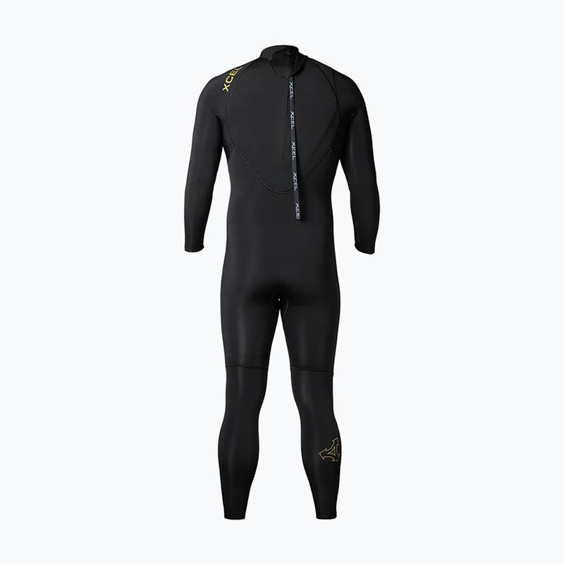 Férfi úszóruha Xcel Comp 4/3 mm Back Zip Full black 2