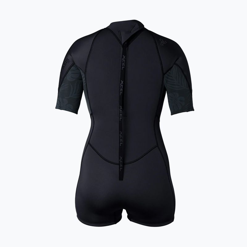 Női úszóruha Xcel Axis Back Zip Spring 2 mm black/palm/monstera print 2