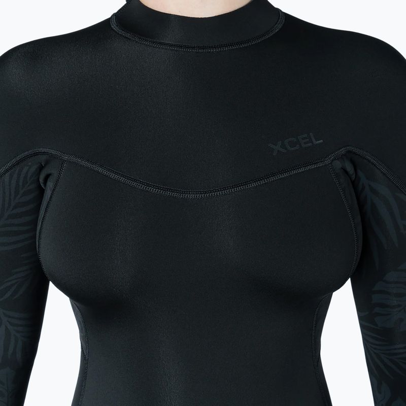 Női úszóruha Xcel Axis Back Zip Spring 2 mm black/palm/monstera print 3