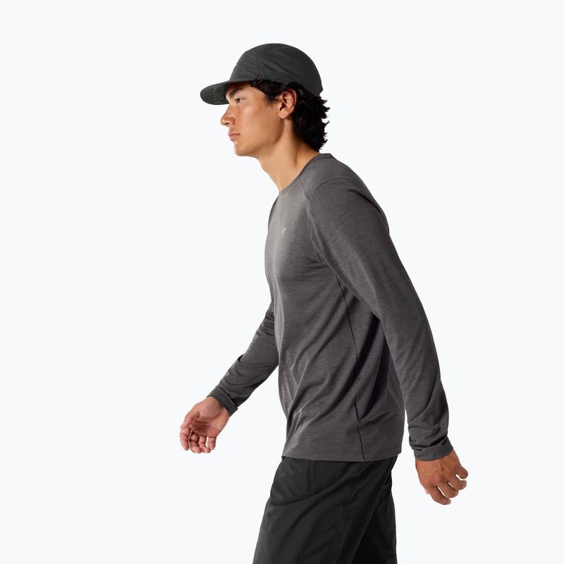 Férfi Arc'teryx Cormac Crew fekete melírozott trekking hosszú ujjú póló 3