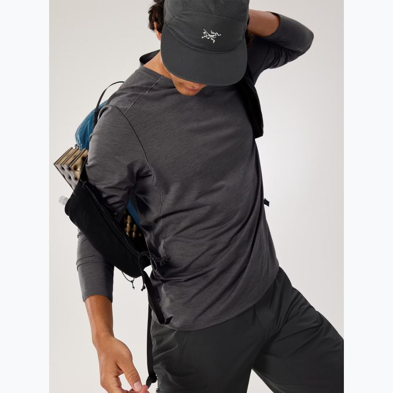 Férfi Arc'teryx Cormac Crew fekete melírozott trekking hosszú ujjú póló 4