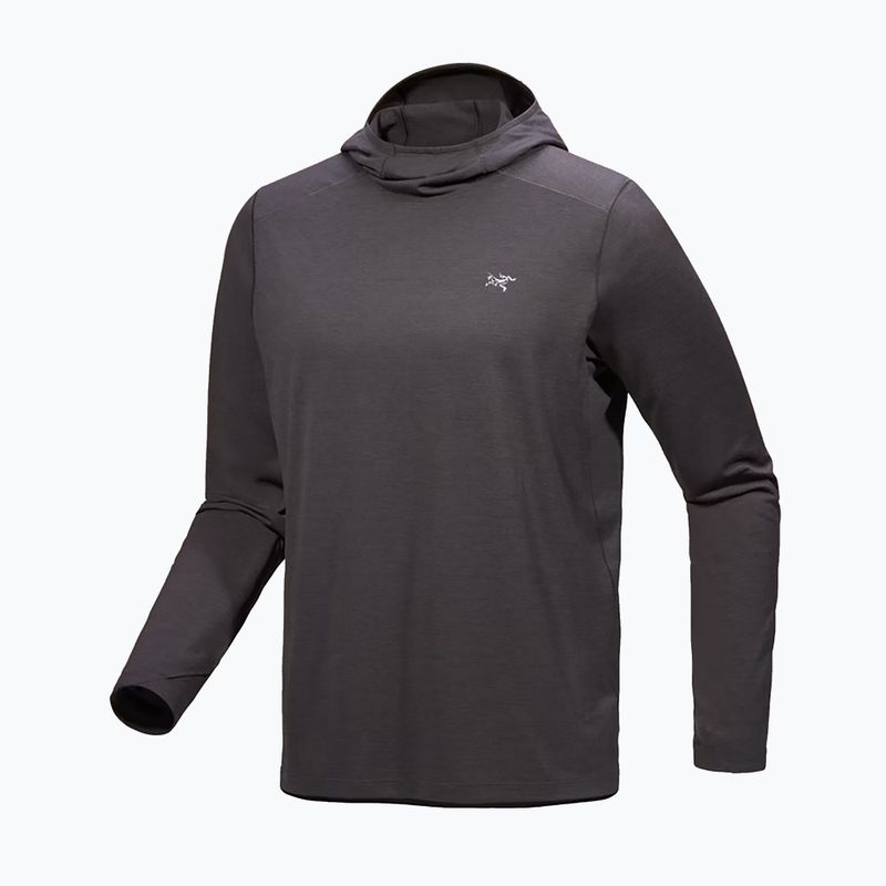 Férfi hosszú ujjú Arc'teryx Cormac kapucnis pulóver fekete melír 5