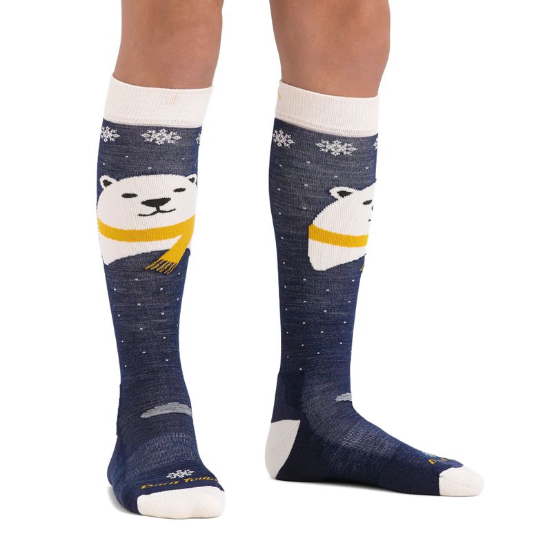 Gyerek sízokni Darn Tough Polar Bear OTC Midweight with Cushion w/ Padded Shin blue 2